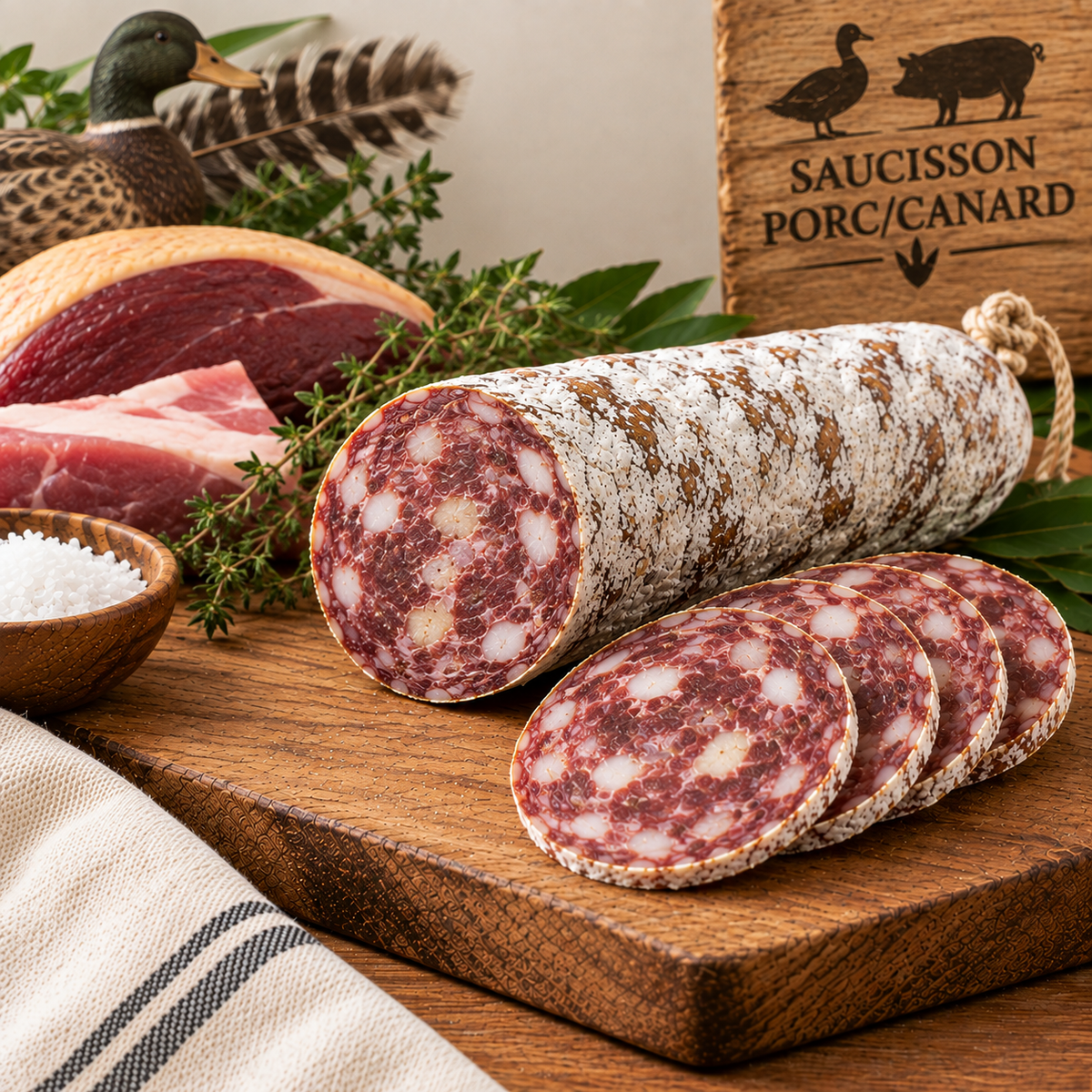 saucisson porc et canard