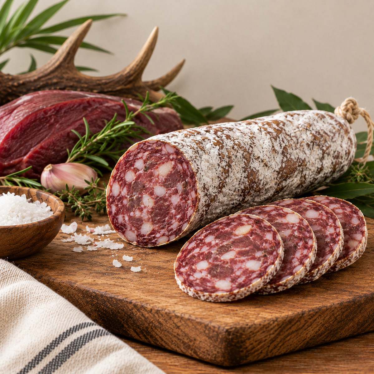 saucisson porc et cerf