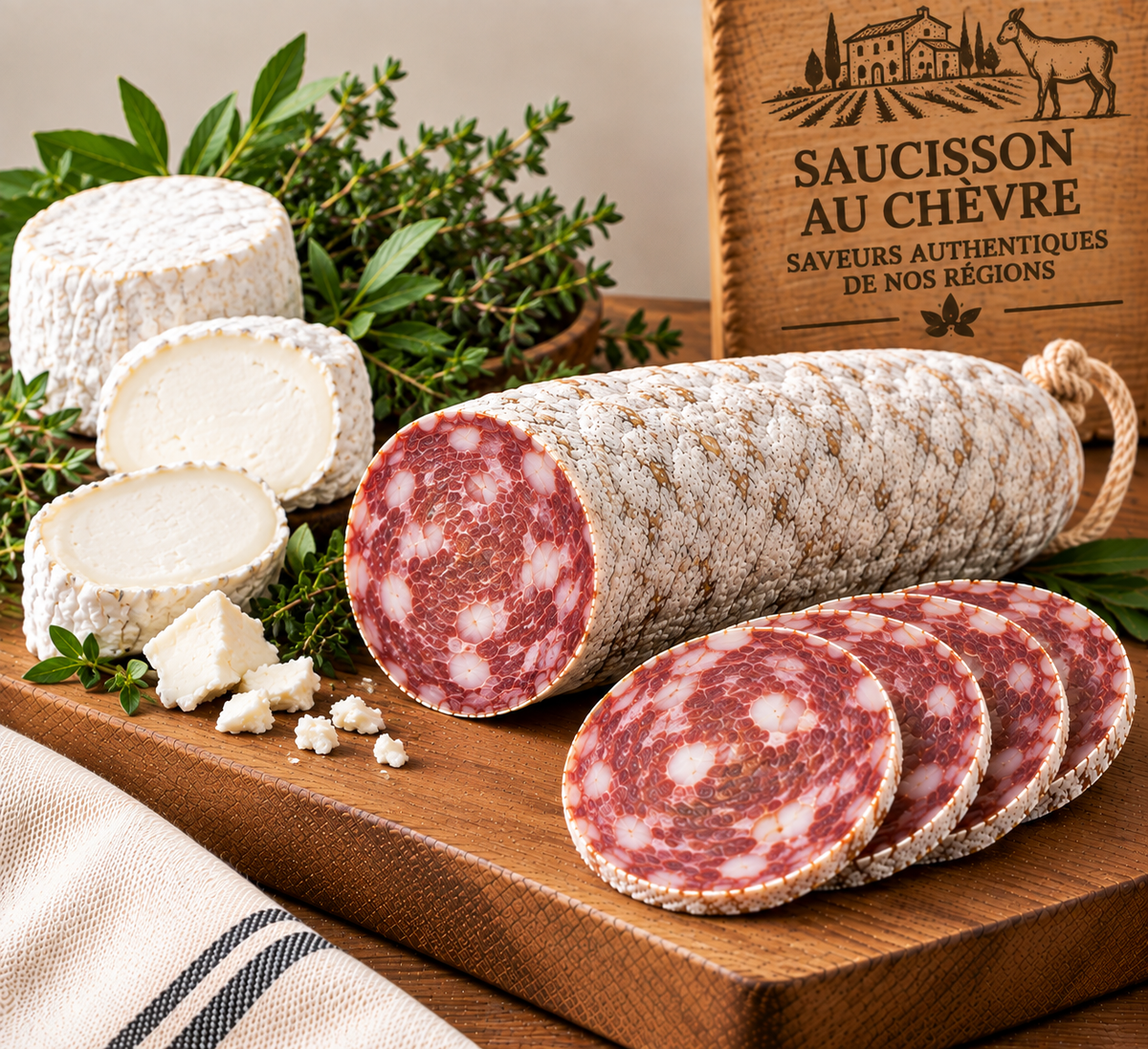 saucisson au fromage de chèvre