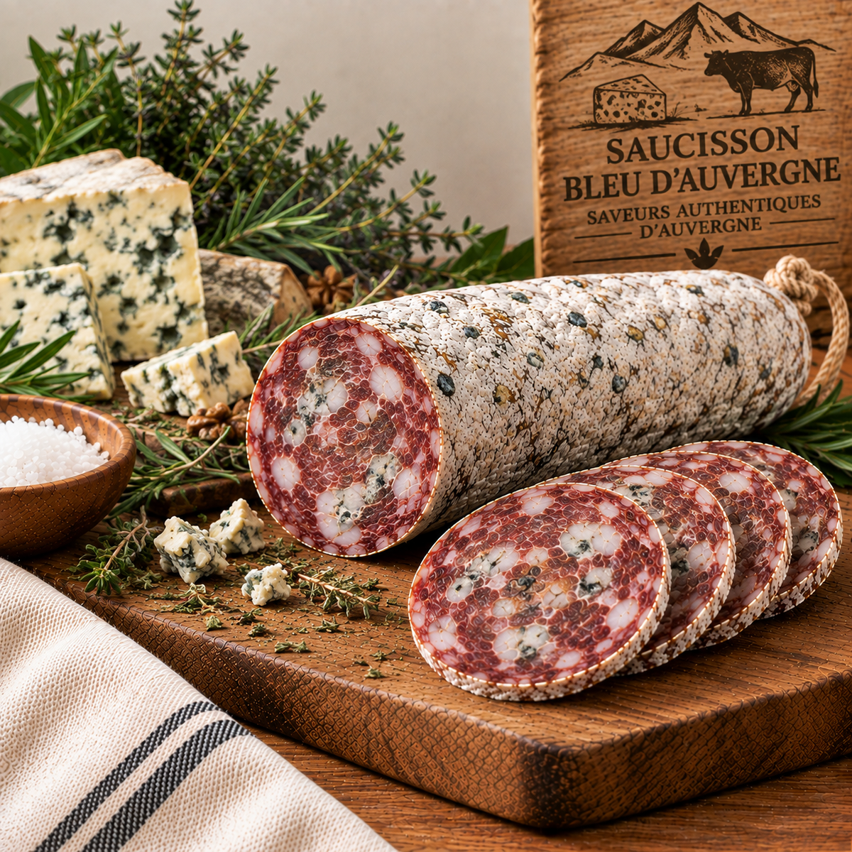 saucisson au bleu d'Auvergne